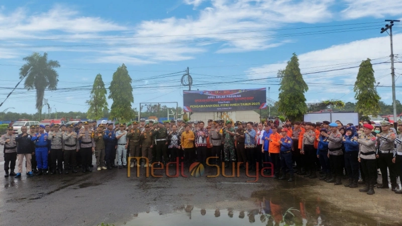 Apel Gelar Pasukan Operasi Ketupat 2025 Polres Barsel untuk kesiapan pengamanan mudik Lebaran.