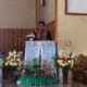 Yoga P. Utomo memberikan sambutan dalam pelantikan PWKI Barsel di Gereja Victoria Buntok.