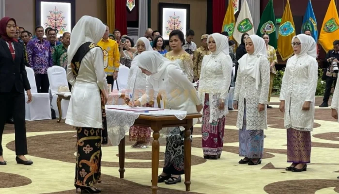 Hj Permana Sari Eddy Raya Samsuri Resmi Dilantik sebagai Ketua Dekranasda Barsel 2025-2030