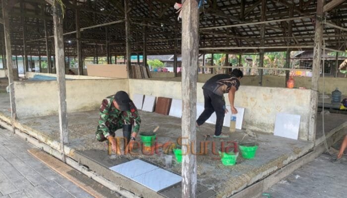 Rehab Pasar Desa Talio, Satgas TMMD ke-124 Tingkatkan Fasilitas Perdagangan