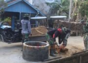 Satgas TMMD Kodim 1012/Buntok Kompak Buat Cincin Sumur Galian di Desa Talio