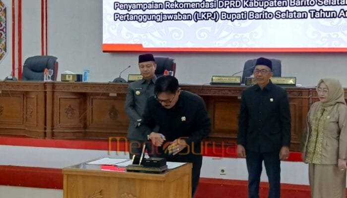 DPRD Barsel Sampaikan 14 Rekomendasi Strategis LKPJ 2024