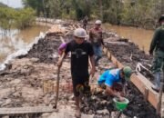 pemasangan bekisting Satgas TMMD Kodim 1012/Buntok Semangat Penuh Pasang Bekisting Jalan di Desa Talio