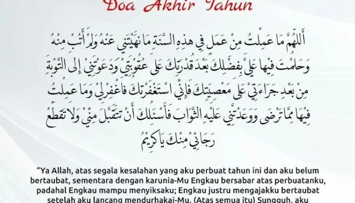 Doa Akhir dan Awal Tahun Baru Islam 1447 H: Bacaan Arab, Latin, dan Terjemah Lengkap