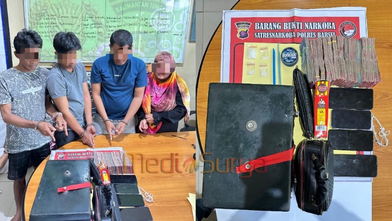 Empat tersangka narkoba Empat tersangka narkoba