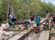 Angkong Jadi Alat Andalan Satgas TMMD Distribusikan Adukan Semen di Desa Talio