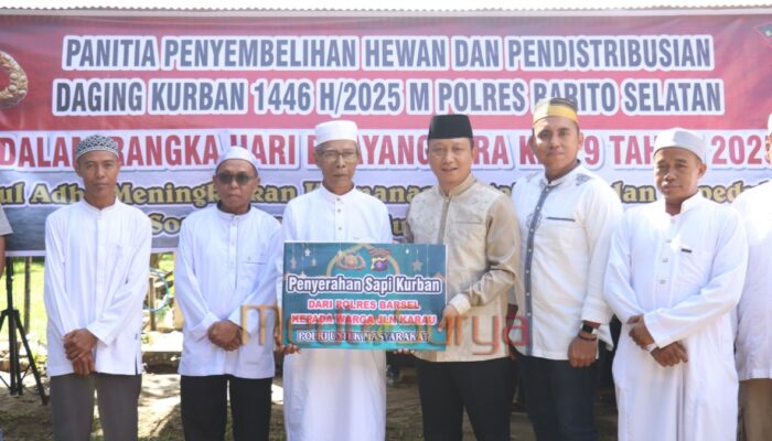Polres Barsel Serahkan Hewan Kurban, Pererat Hubungan Sosial dengan Warga
