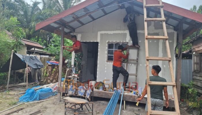 Satgas TMMD Kodim 1012/Buntok Selesaikan Tahap Akhir Renovasi Rumah Tidak Layak Huni