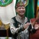 Bupati Barito Selatan, Eddy Raya Samsuri, menghadiri acara pisah sambut Kepala Kejati Kalteng di Aula Jayang Tingang, Palangka Raya, Jumat (18/7),