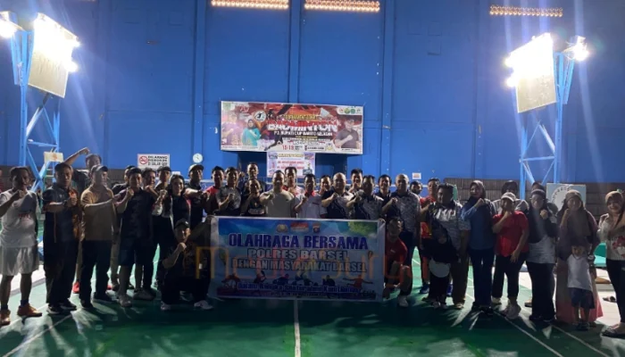 Pererat Sinergi Pers dan Polri, Polres Barsel Gelar Olahraga Bersama PWI Setempat