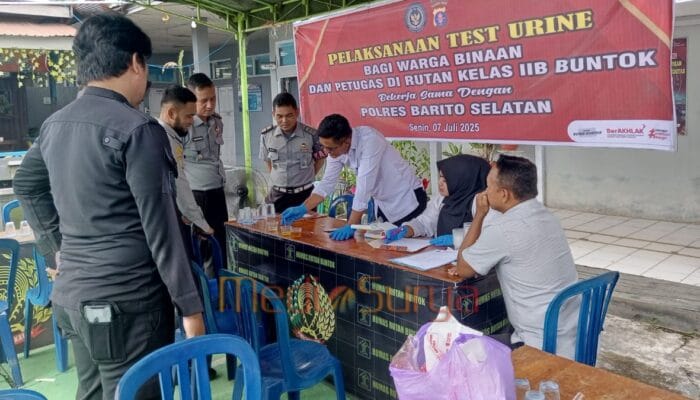Cegah Peredaran Narkoba, Rutan Buntok dan Polres Barsel Gelar Tes Urine Mendadak