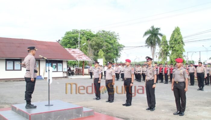 Polres Barsel Gelar Korp Raport, 19 Personel Naik Pangkat Satu Tingkat Lebih Tinggi