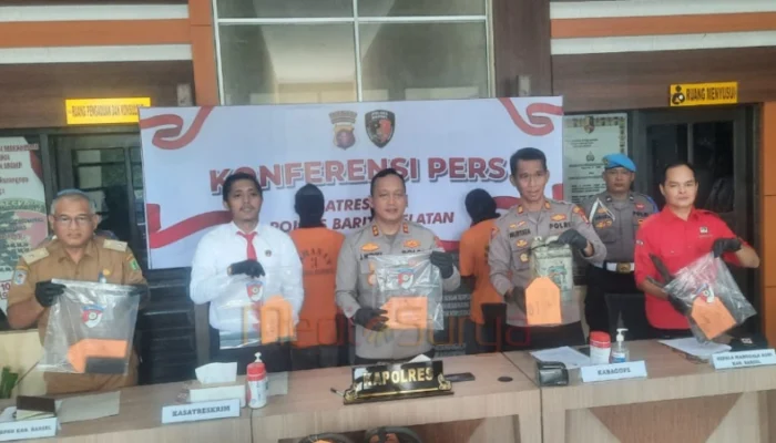 Polres Barsel Amankan 3 Pelaku Pembakaran Lahan