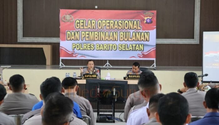Gelar Operasional Bulanan, Kapolres Barsel Tingkatkan Kinerja dan Pelayanan Kepolisian