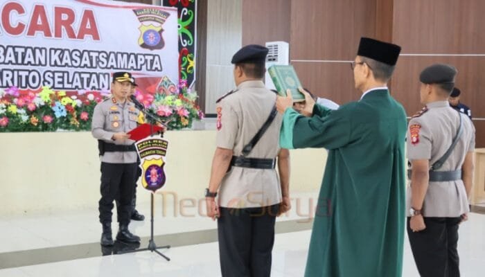 Sertijab Polres Barsel, AKP Imam Santoso Resmi Nahkodai Kasat Samapta